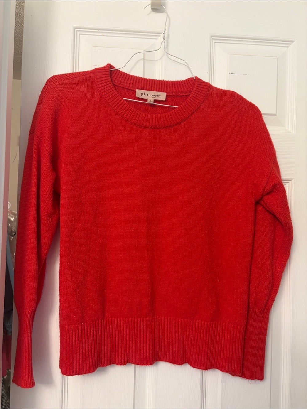 Philosophy Bright Red Crewneck Sweater